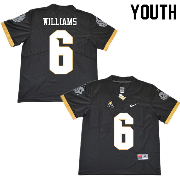 Youth #6 Marlon Williams UCF Knights College Football Jerseys Sale-Black